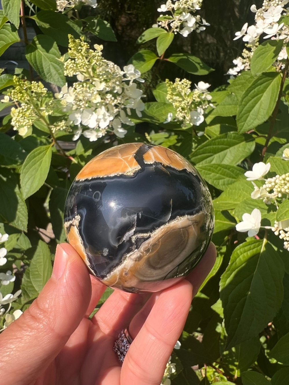 Volcanic (22) agate sphere | crystal ~ uv reactive